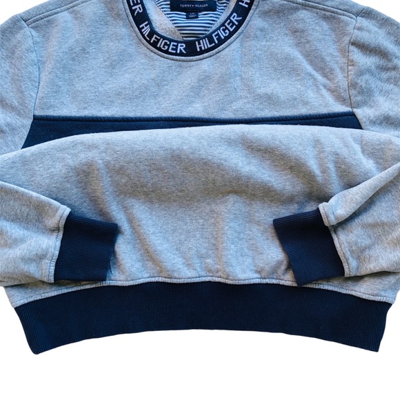Tommy Hilfiger Y2K Spellout Logo Pullover Sweatshirt Jumper Mens Sz Large Preppy - Picture 4 of 6